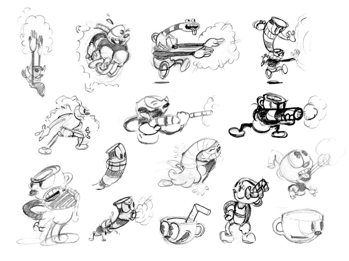 Cuphead Early Sketches from Cuphead