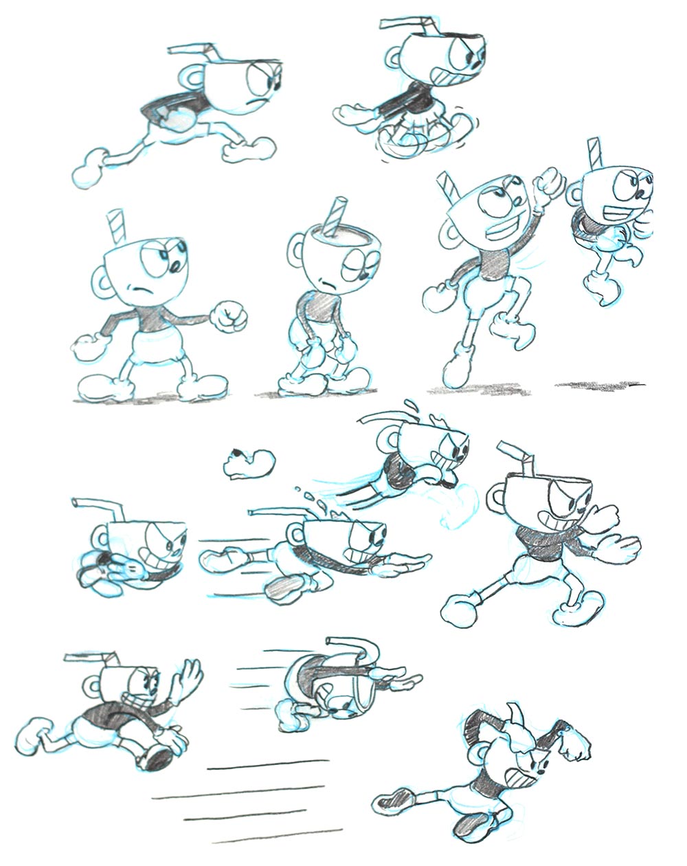 Cuphead Sketches from Cuphead