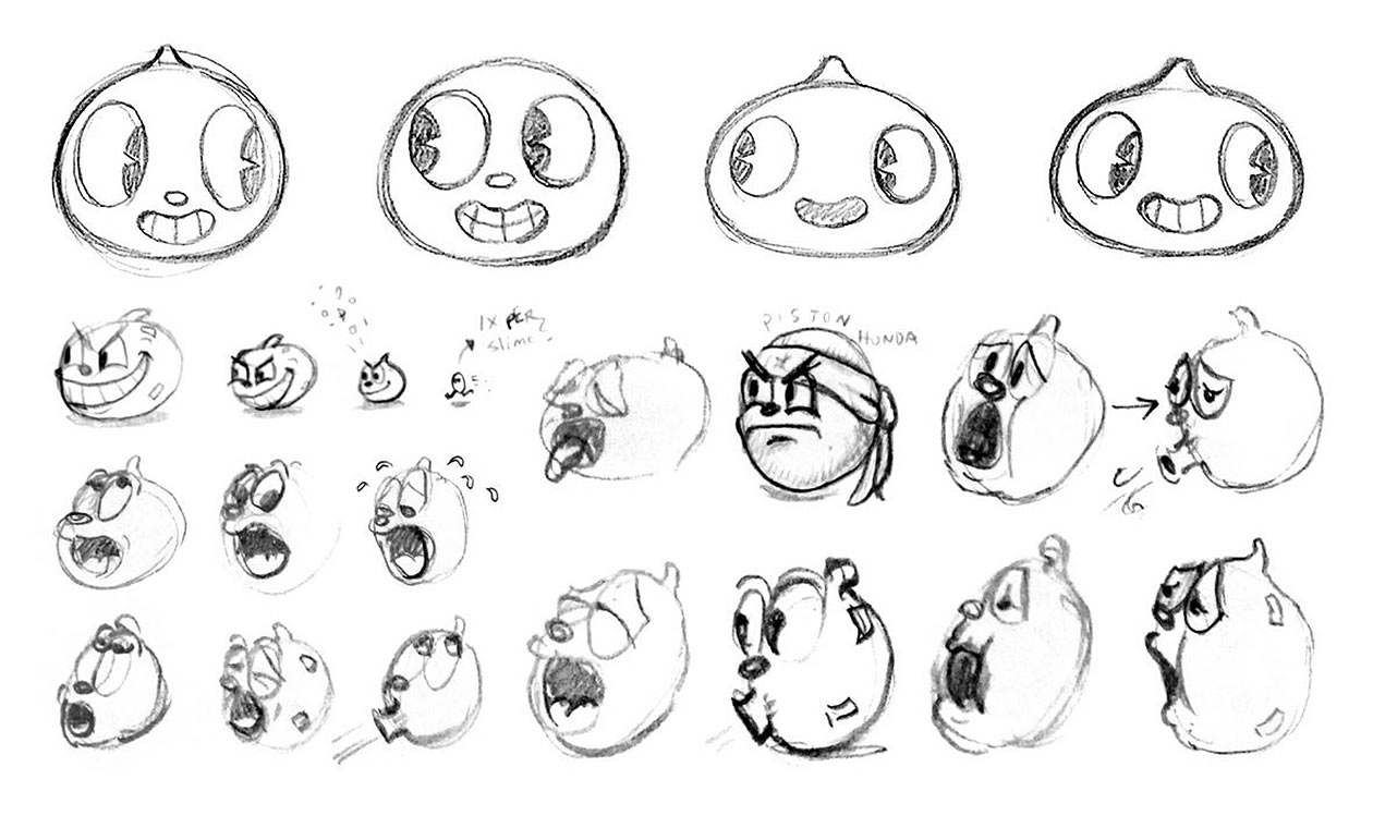 Goopy Le Grande Early Sketches from Cuphead