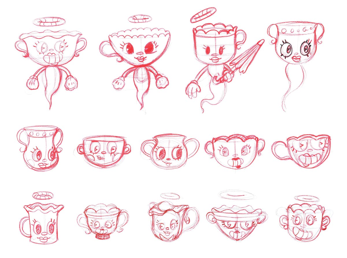Legendary Chalice Ideation Sketches from Cuphead
