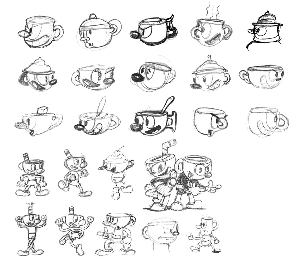 Mugman Early Explorations from Cuphead