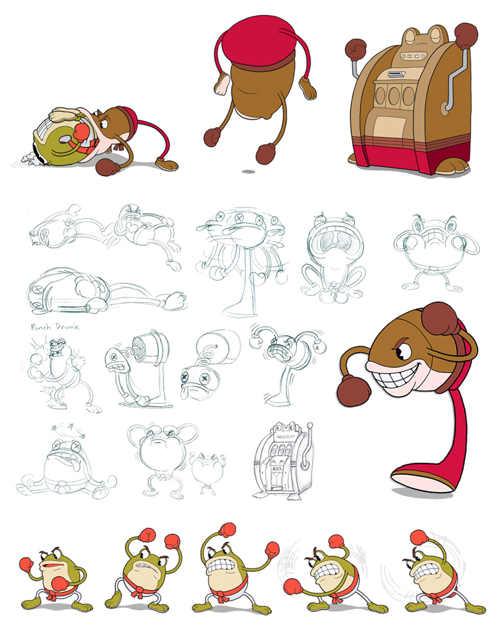 Ribby and Croaks Concepts from Cuphead