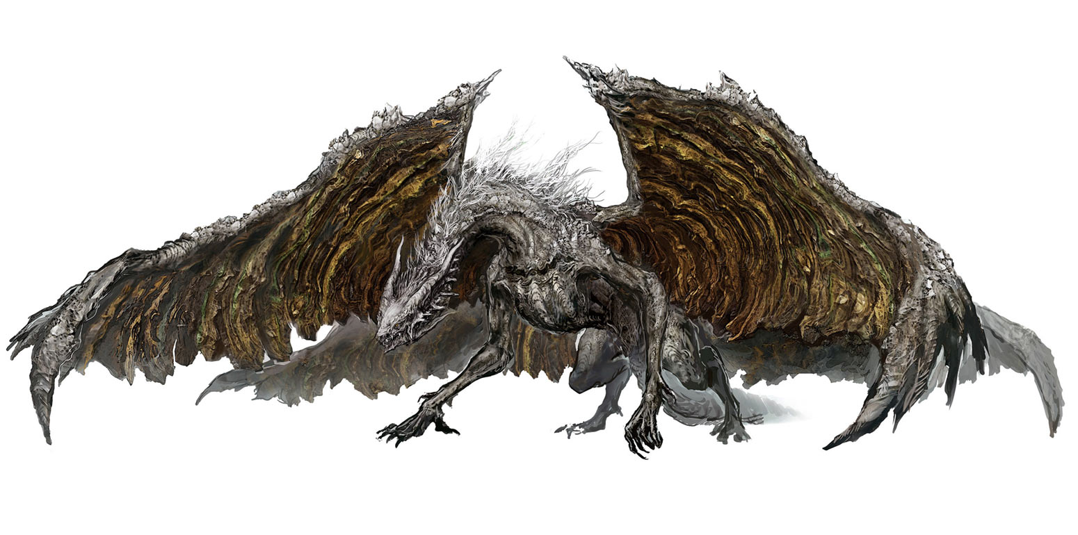 Ancient Dragon Lansseax Art from Elden Ring