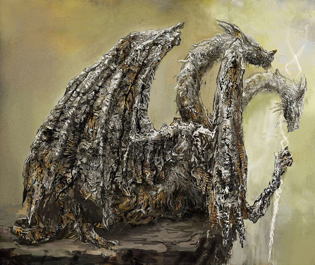 Dragonlord Placidusax Artwork from Elden Ring