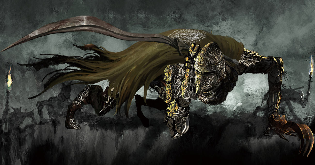Lesser Bloodhound Knight Art from Elden Ring