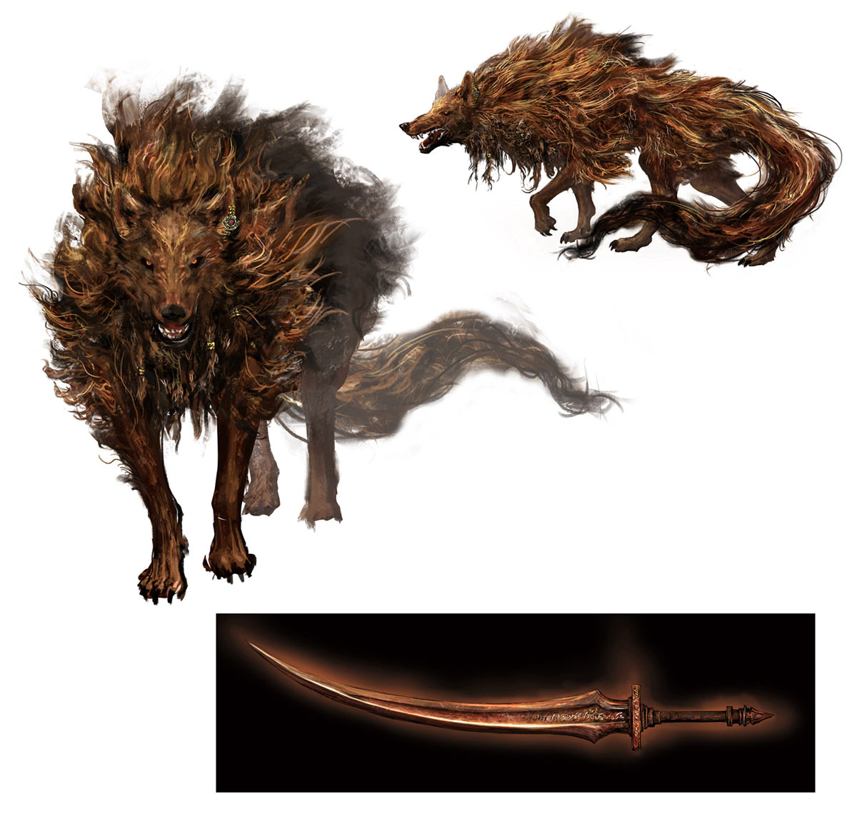 Lesser Red Wolf of Radagon Art from Elden Ring