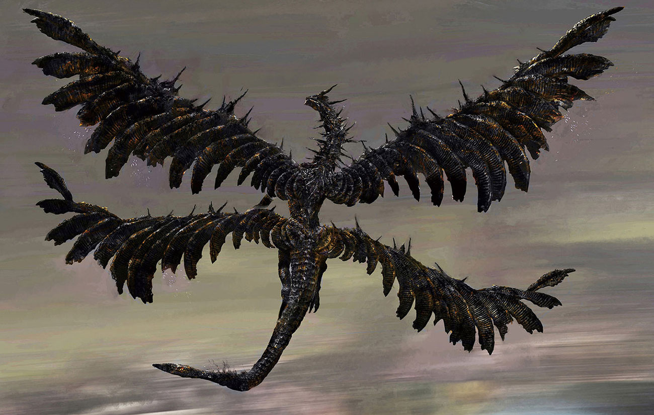 Lichdragon Fortissax Artwork from Elden Ring