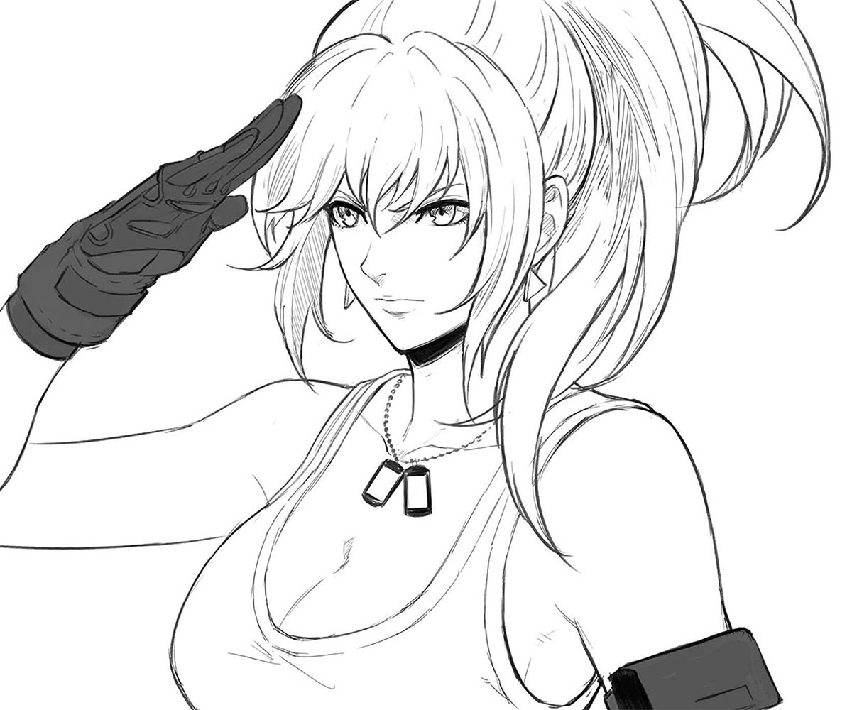 Leona Heidern Sketch from The King of Fighters XV