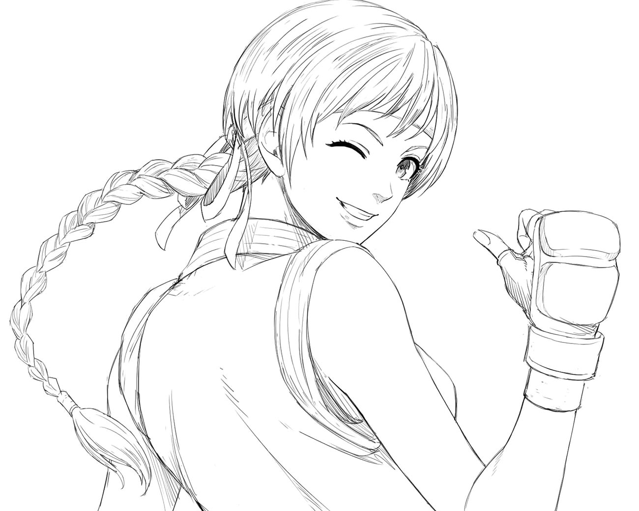 Yuri Sakazaki Sketch from The King of Fighters XV