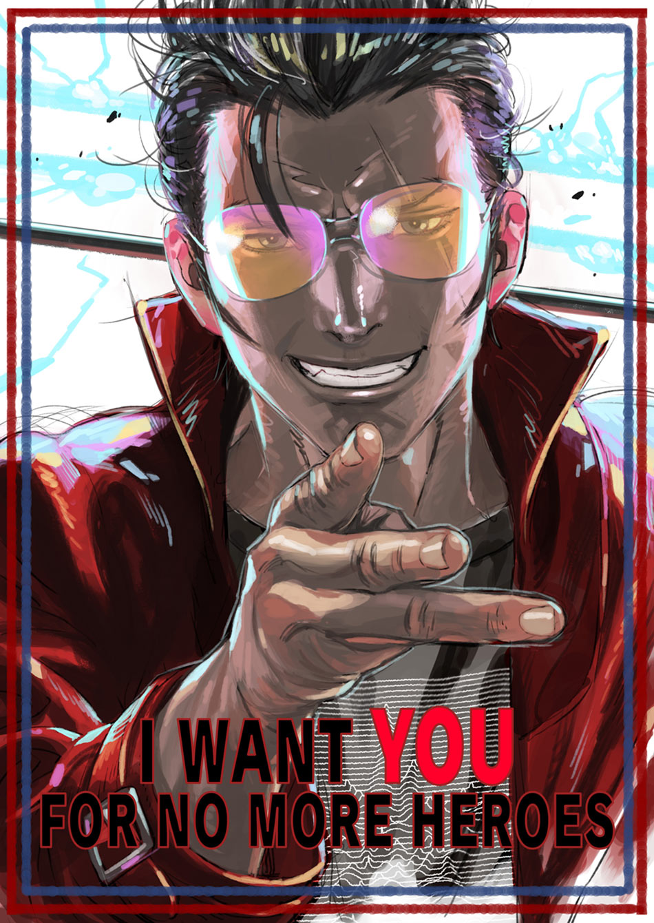 Travis Promo Art by Yusuke Kozaki from No More Heroes III