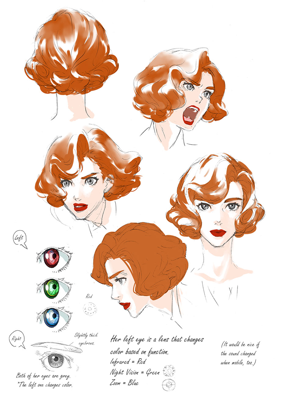Emilia Head Concept Art from Penny Blood