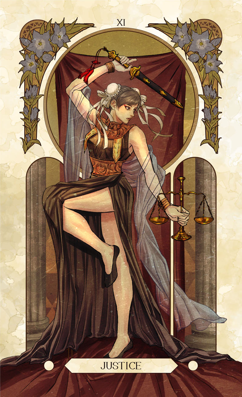 Chun-Li Tarot Card Art from Street Fighter V