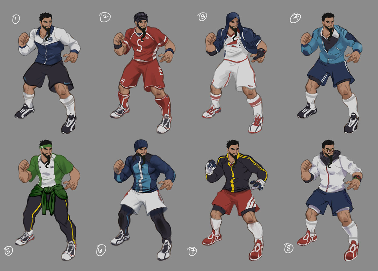 Rashid Sporty Costume Concept Art from Street Fighter V