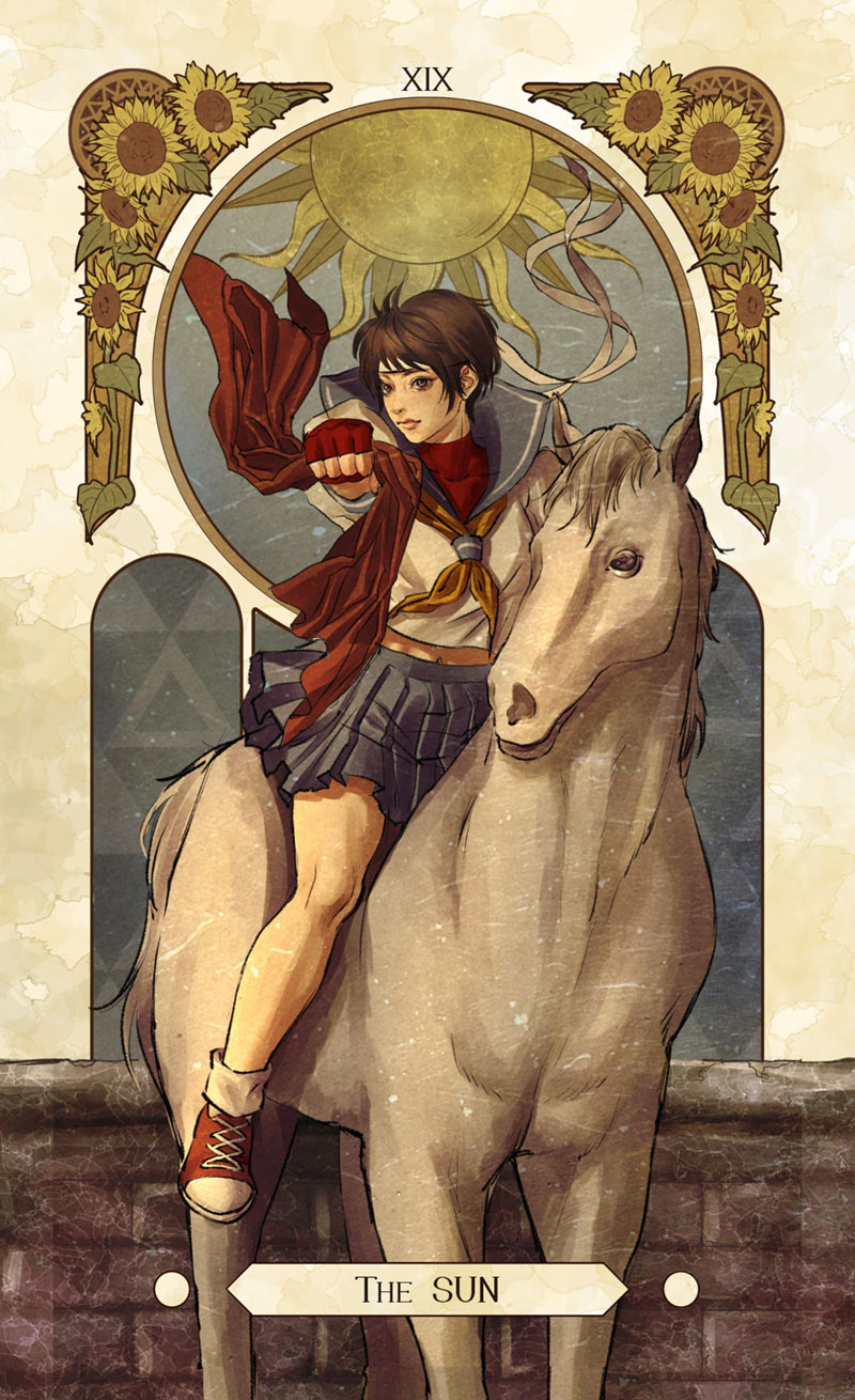 Sakura Tarot Card Art from Street Fighter V