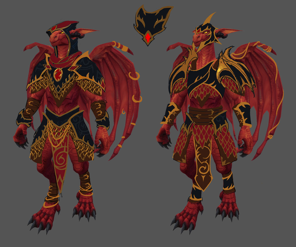 Dracthyr Armor Concept Art from World of Warcraft: Dragonflight