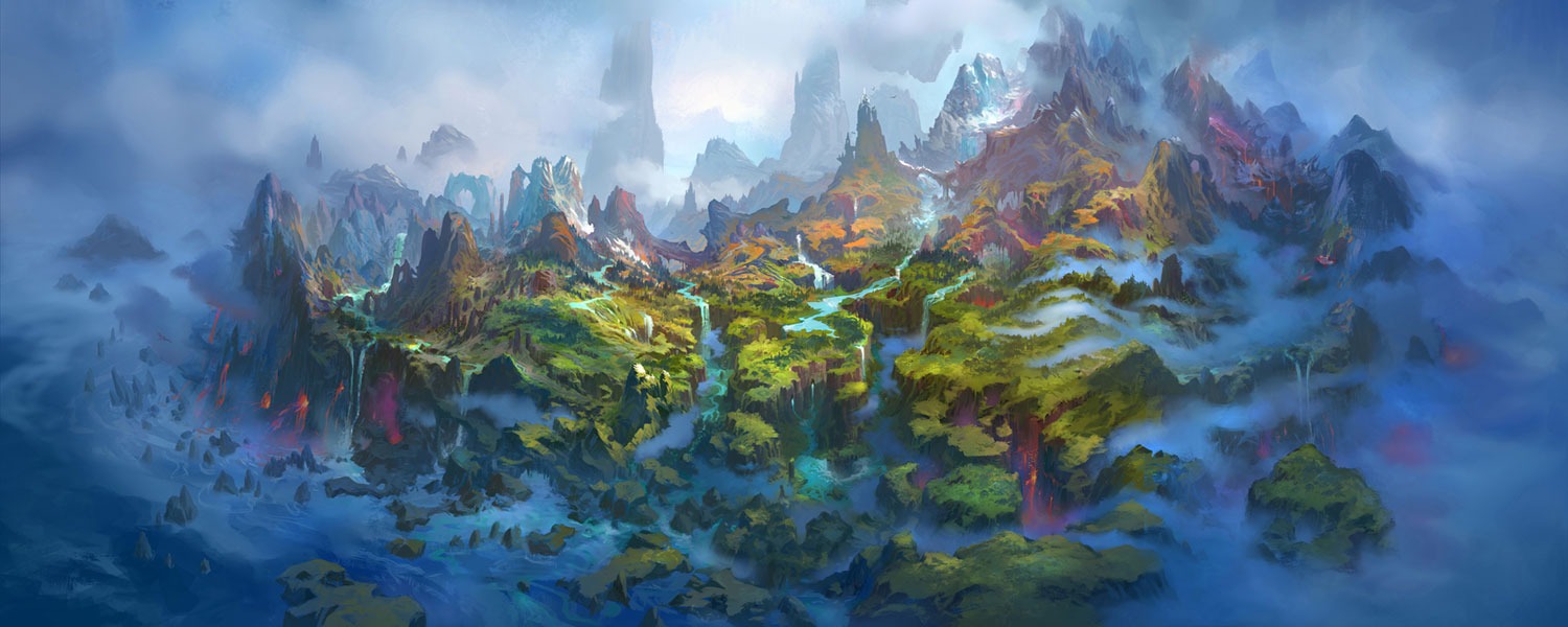 Dragon Isles Continent Art from World of Warcraft: Dragonflight