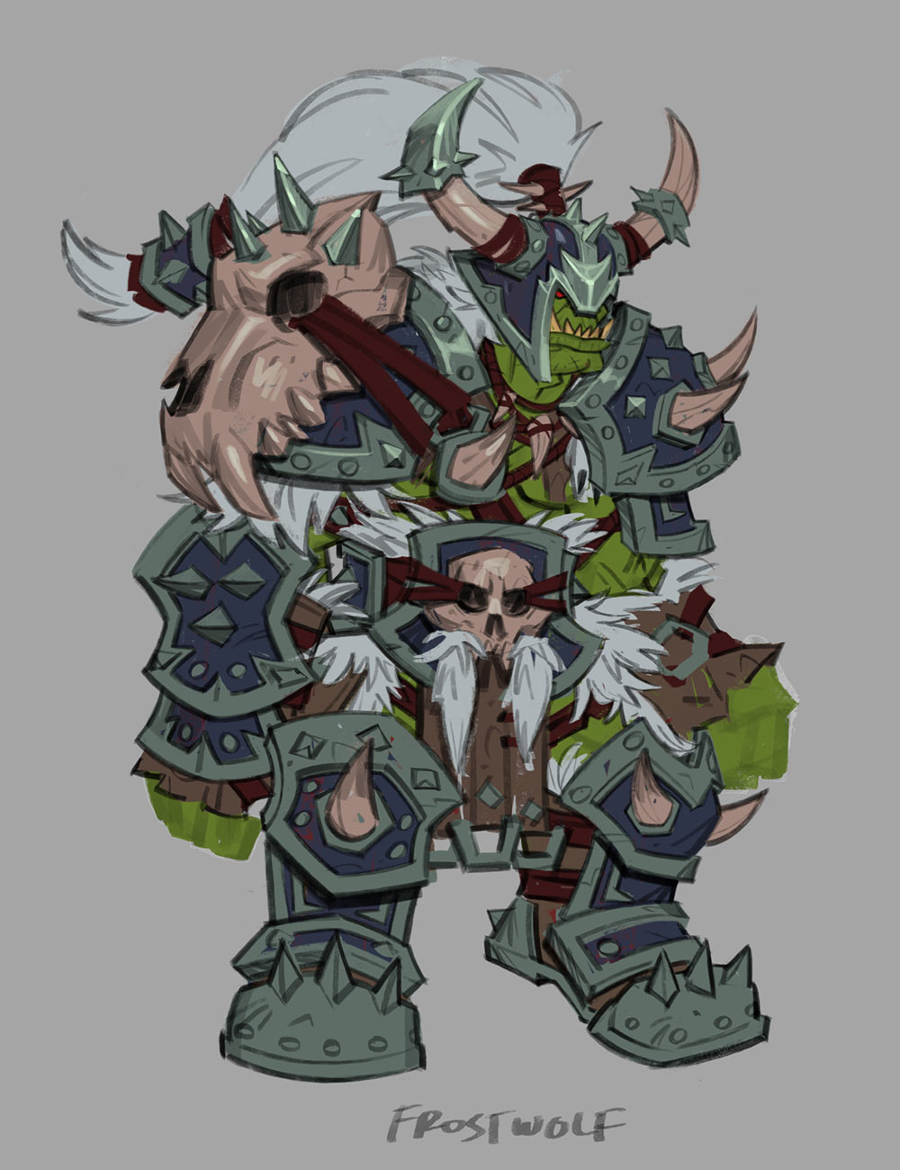 Frostwolf Orc Heritage Armor Art from World of Warcraft: Dragonflight
