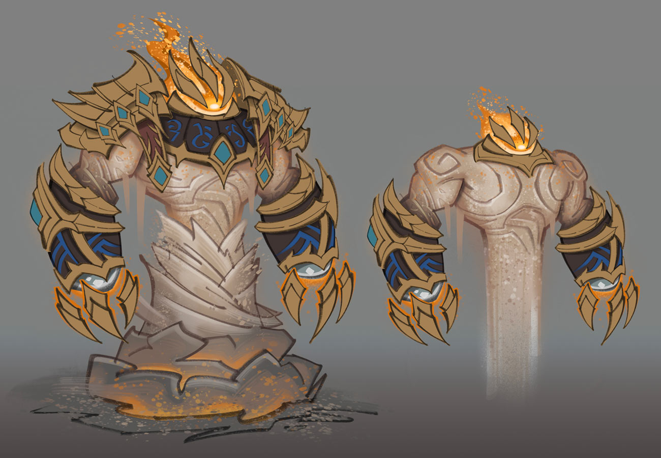 Sand Elemental Boss Concept Art from World of Warcraft: Dragonflight