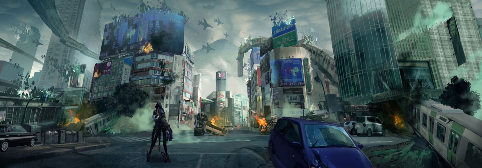 Tokyo: Shibuya Scramble Crossing Concept Art from Bayonetta 3