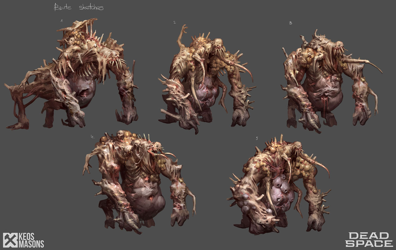 Brute Necromorph Sketches from Dead Space (Remake)