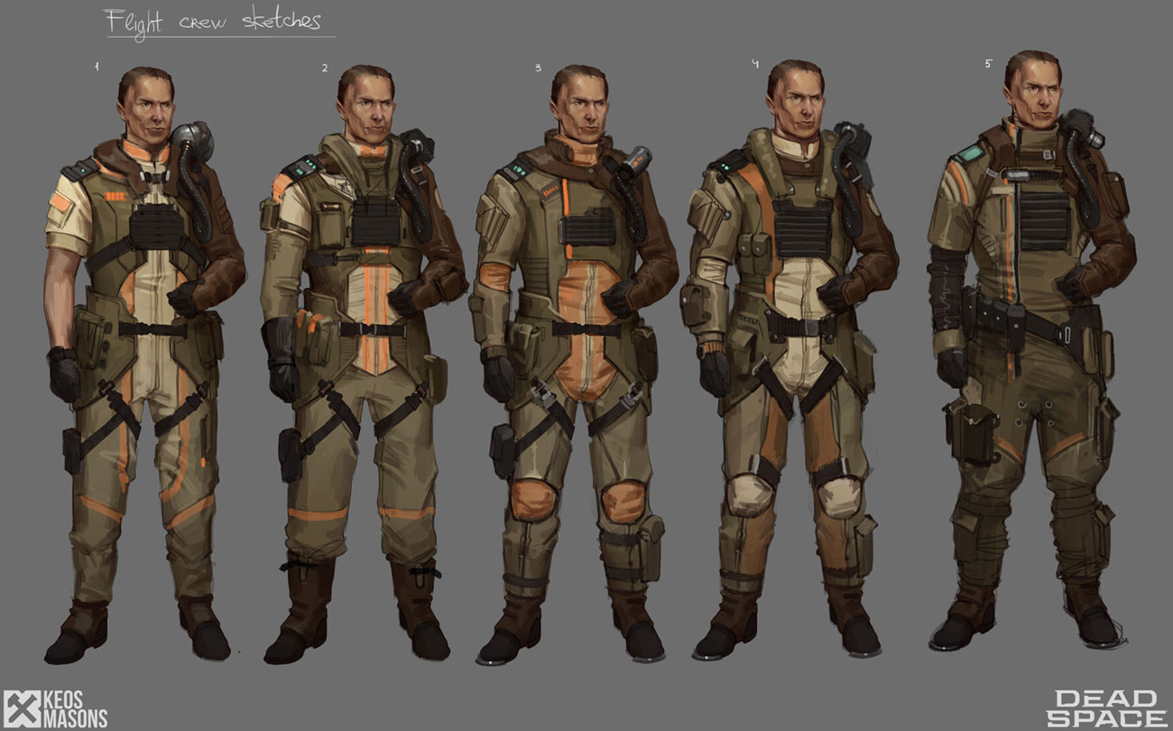 Flight Crew Sketches from Dead Space (Remake)