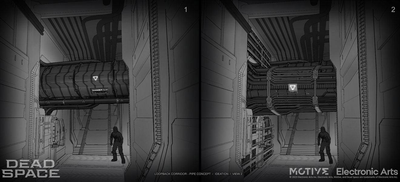 Interconnected Ship Concept Art from Dead Space (Remake)