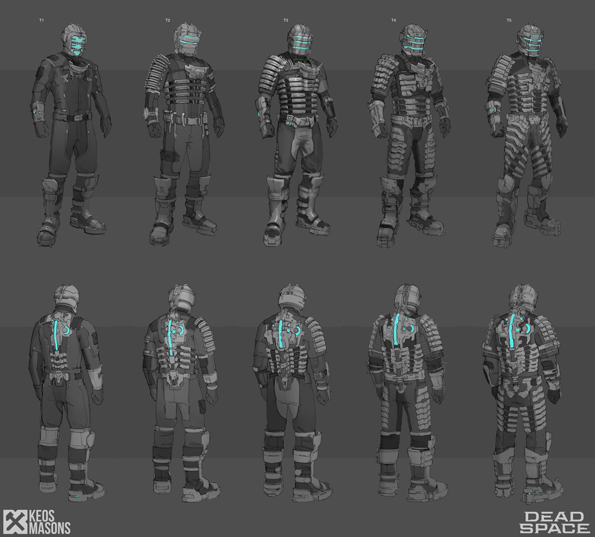 Isaac Clarke Costume Sketches from Dead Space (Remake)