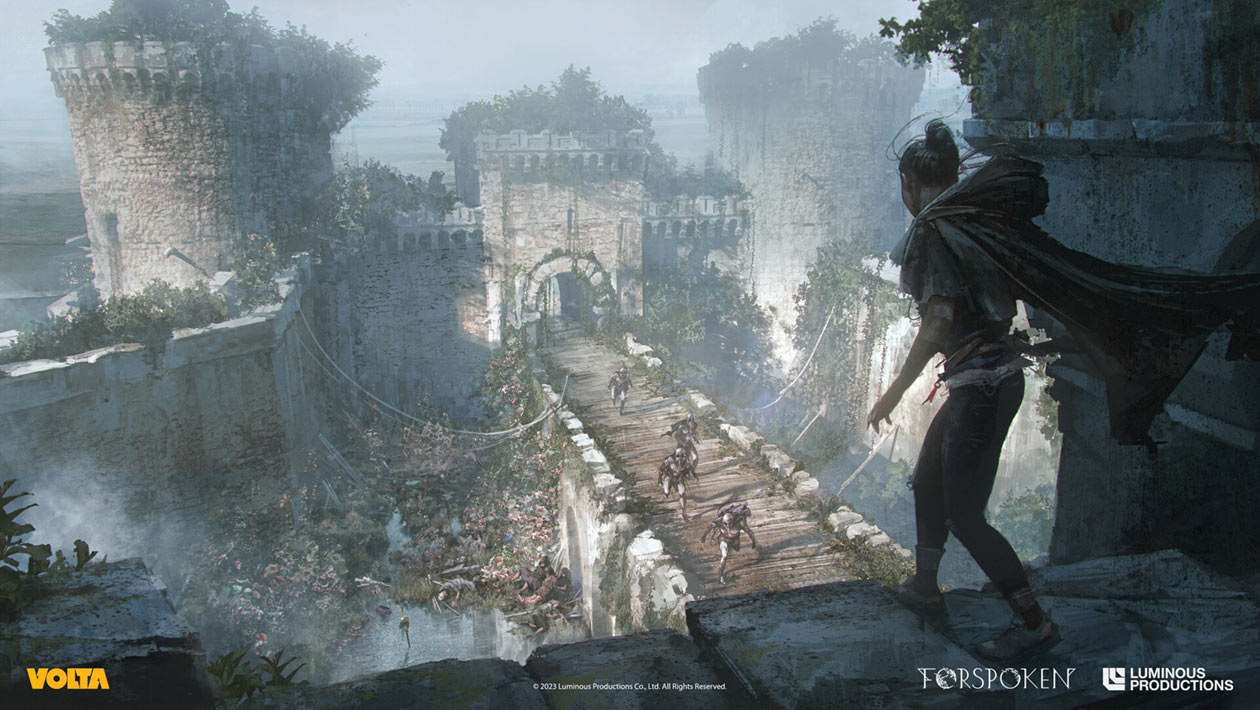 Battle at the Corrupted Fort Art from Forspoken