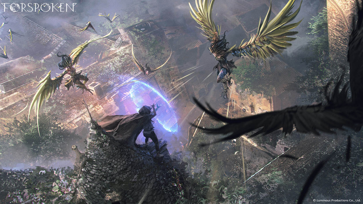 Corrupted Village Battle Art from Forspoken