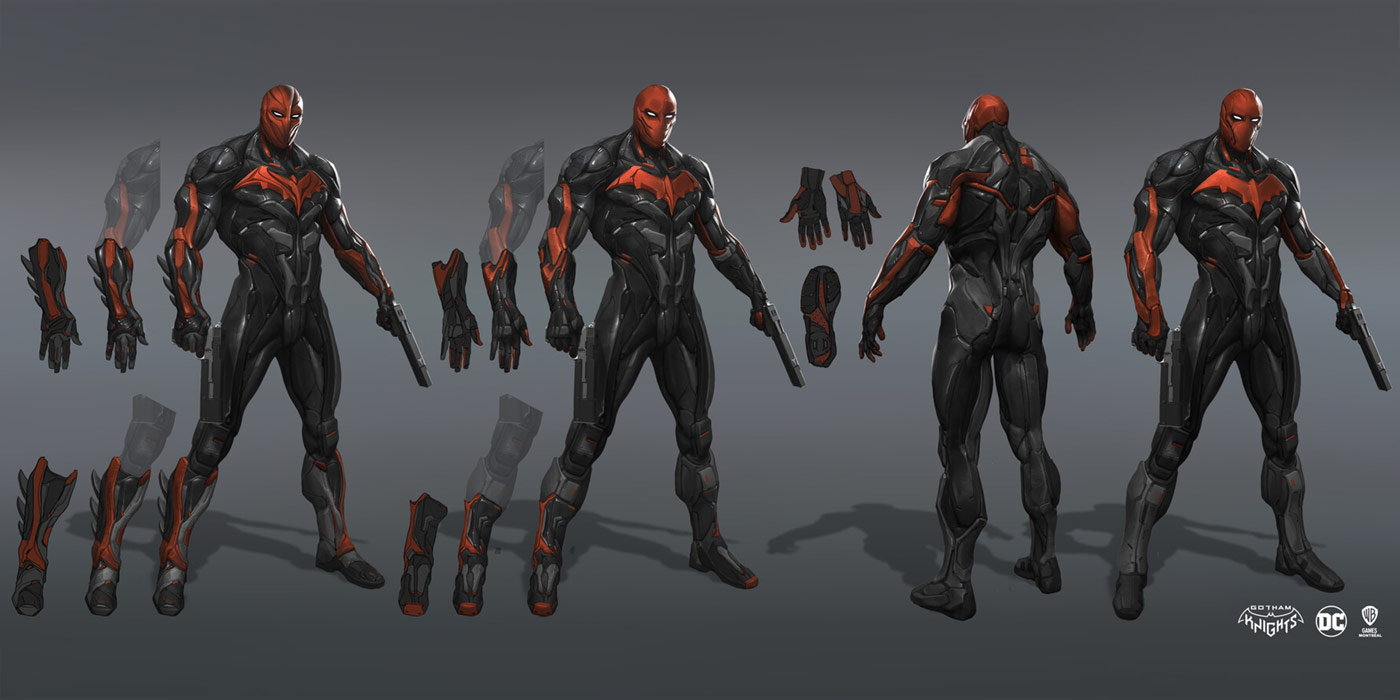 Red Hood Batman Beyond Suit Art from Gotham Knights