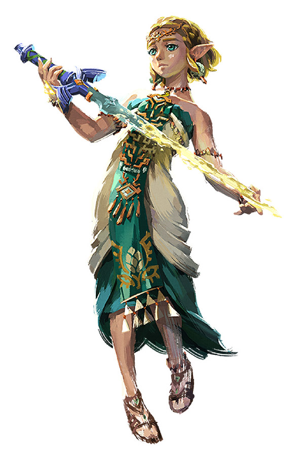 Princess Zelda and Master Sword Art from The Legend of Zelda: Tears of the Kingdom