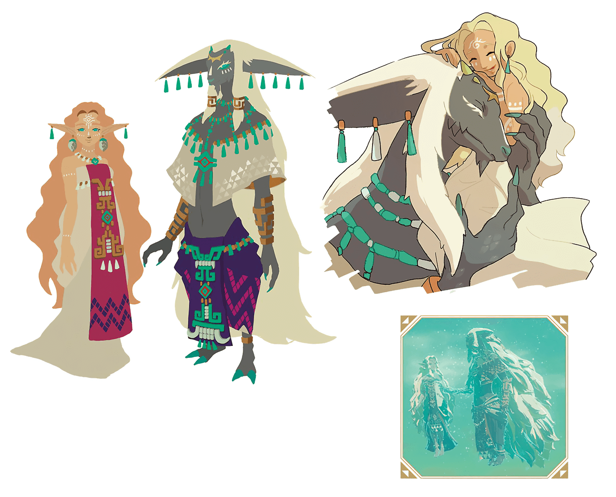 Rauru and Sonia Concepts from The Legend of Zelda: Tears of the Kingdom