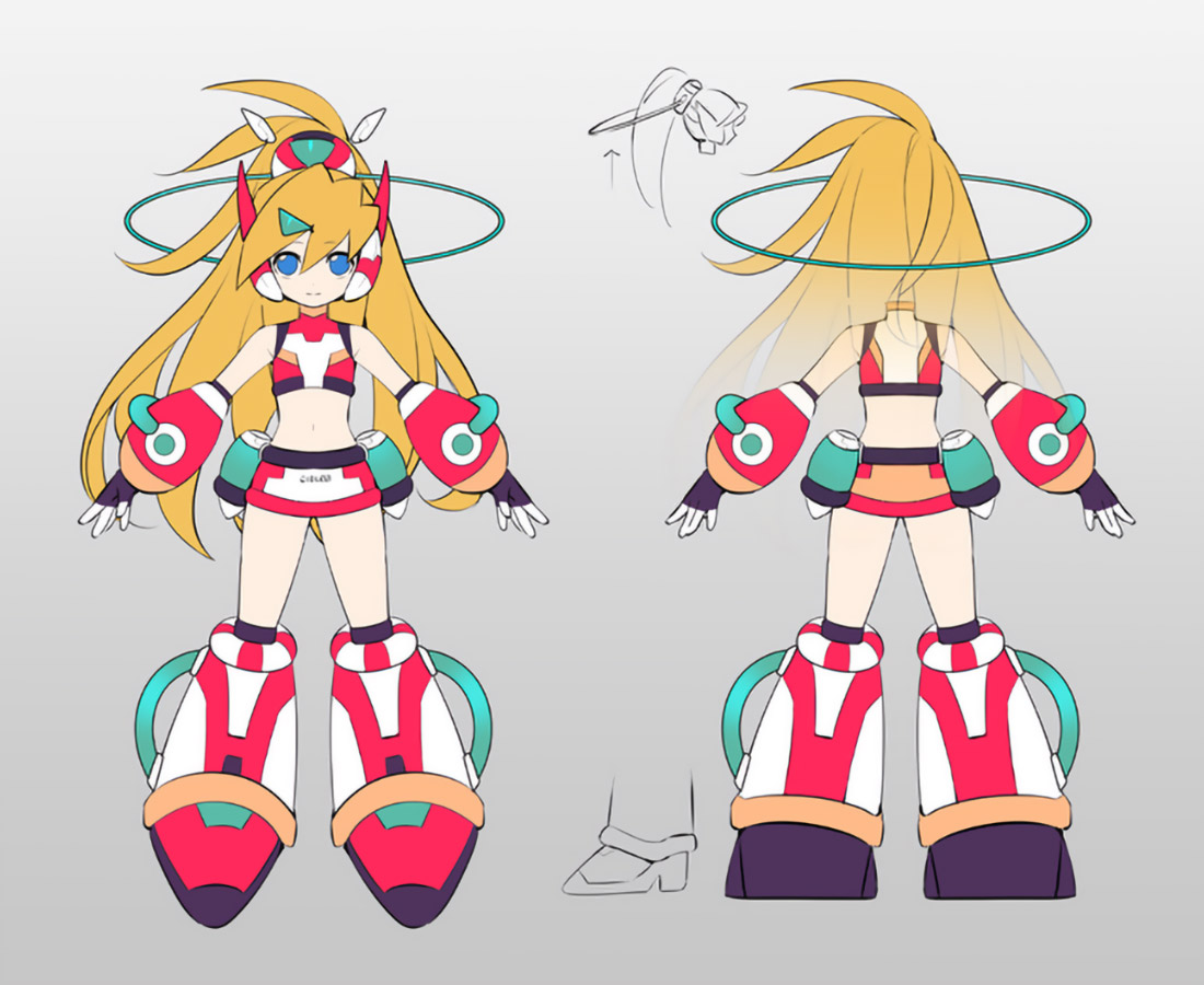 Swimsuit Ciel Concept Art from Mega Man X DiVE