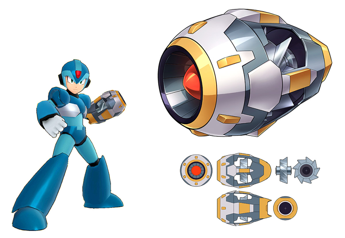 X and Wind Pressure Buster Concept Art from Mega Man X DiVE