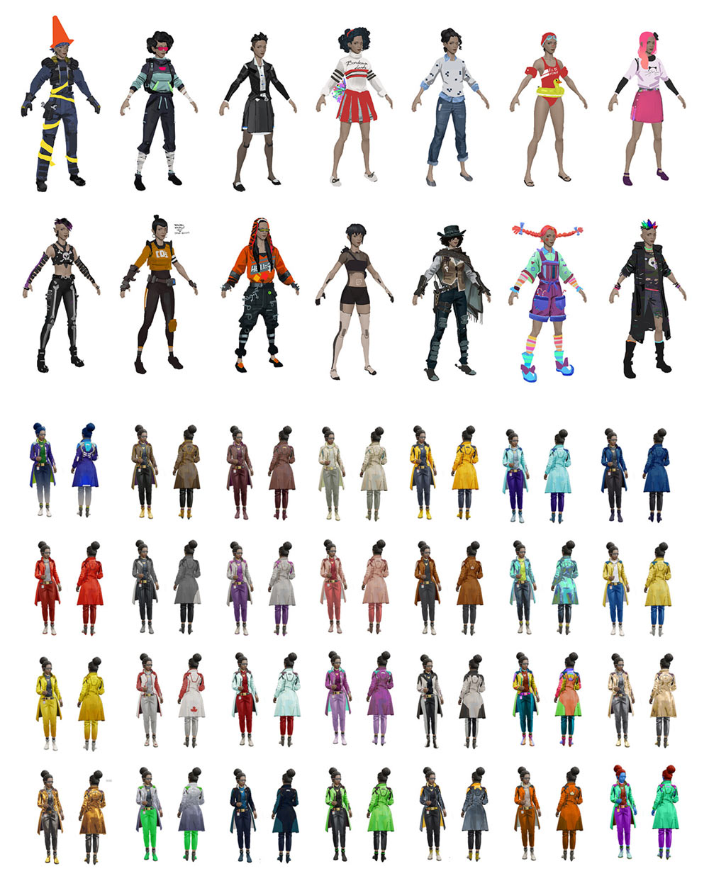 Anu Outfits Artwork from New Tales from the Borderlands