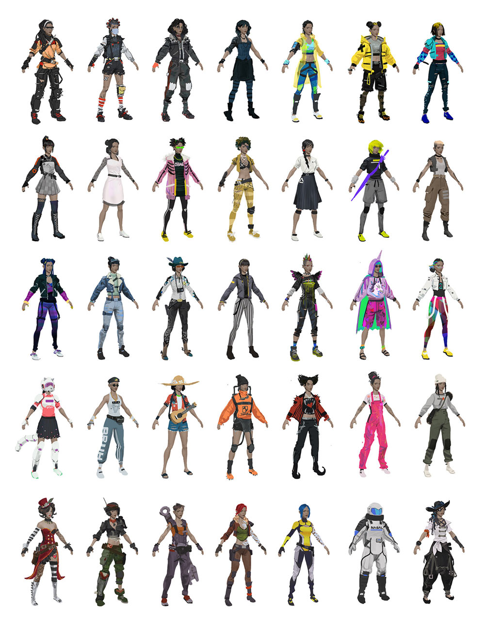 Anu Outfits Art from New Tales from the Borderlands