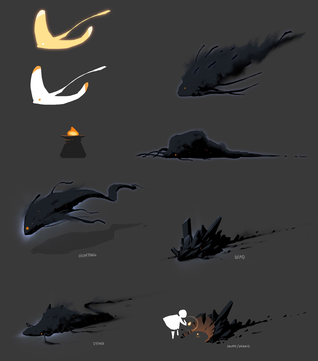 Dark Creature Stages Art from Sky: Children of the Light