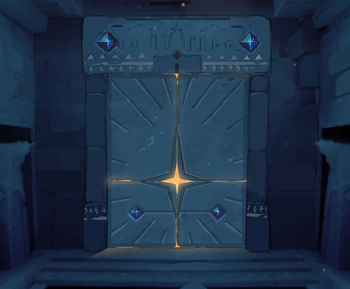 Dawn Temple Doorway Art from Sky: Children of the Light
