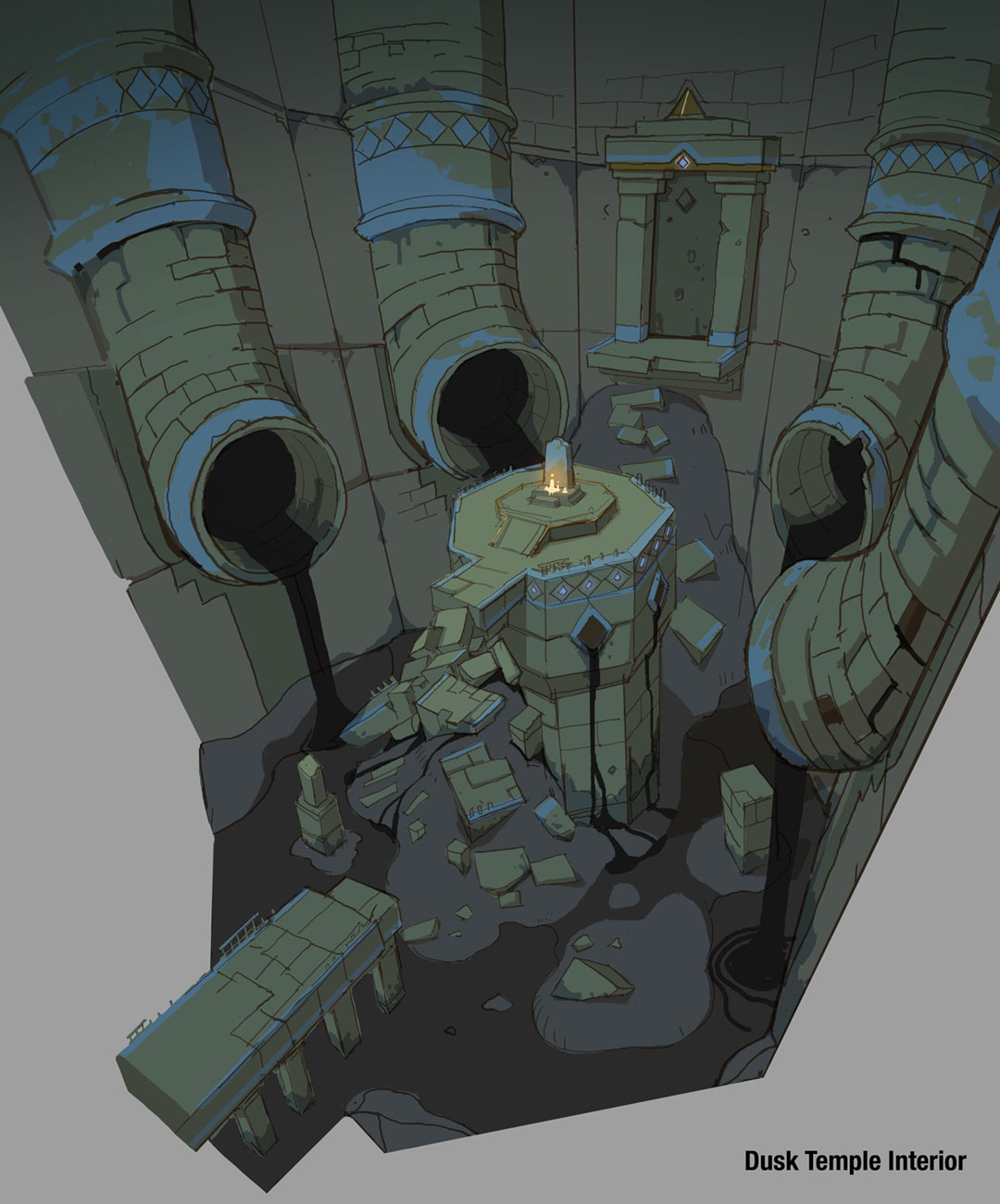 Dusk Temple Interior Art from Sky: Children of the Light