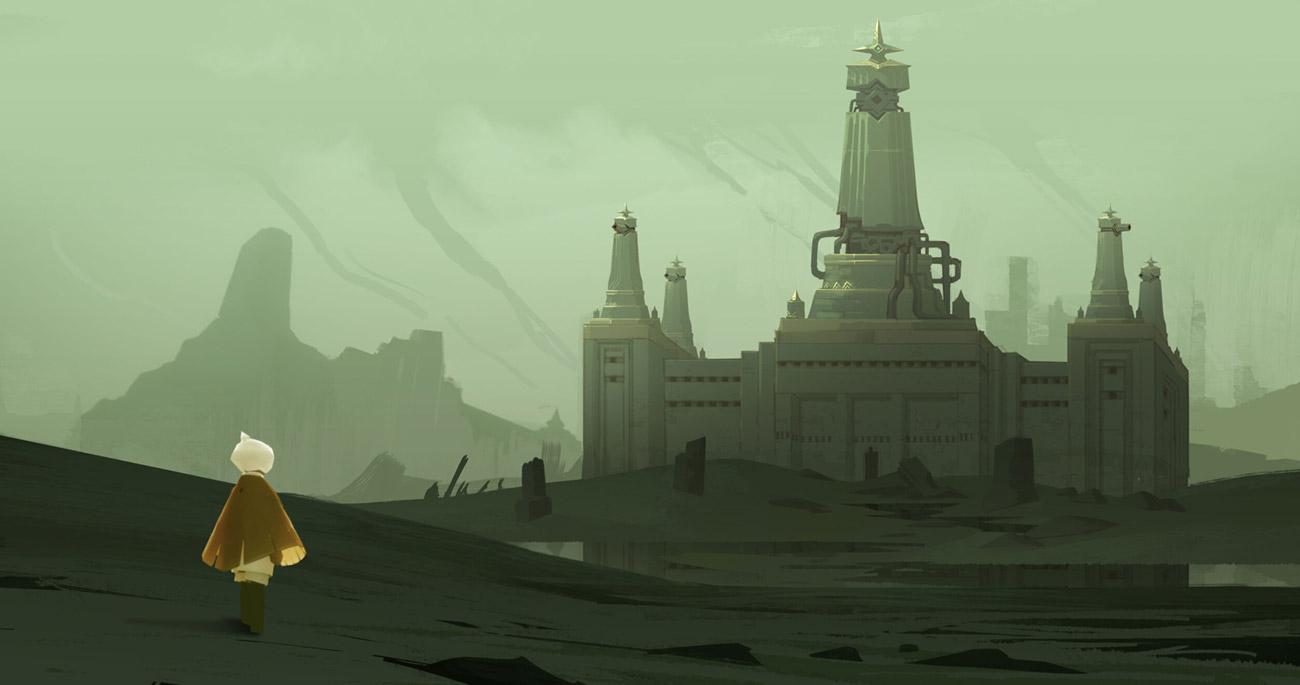Golden Wasteland Temple Artwork from Sky: Children of the Light