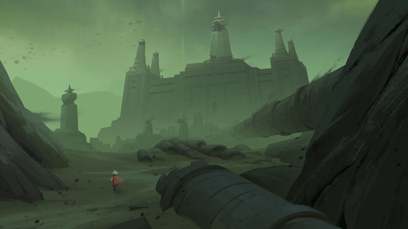 Golden Wasteland Temple Art from Sky: Children of the Light