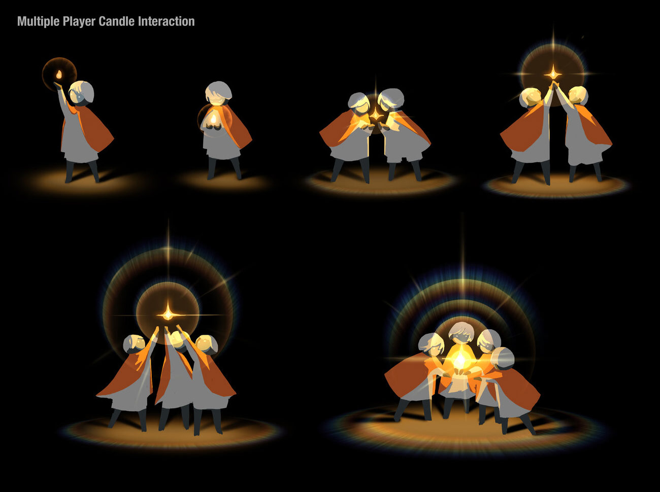 Multiple Player Candle Interaction Art from Sky: Children of the Light