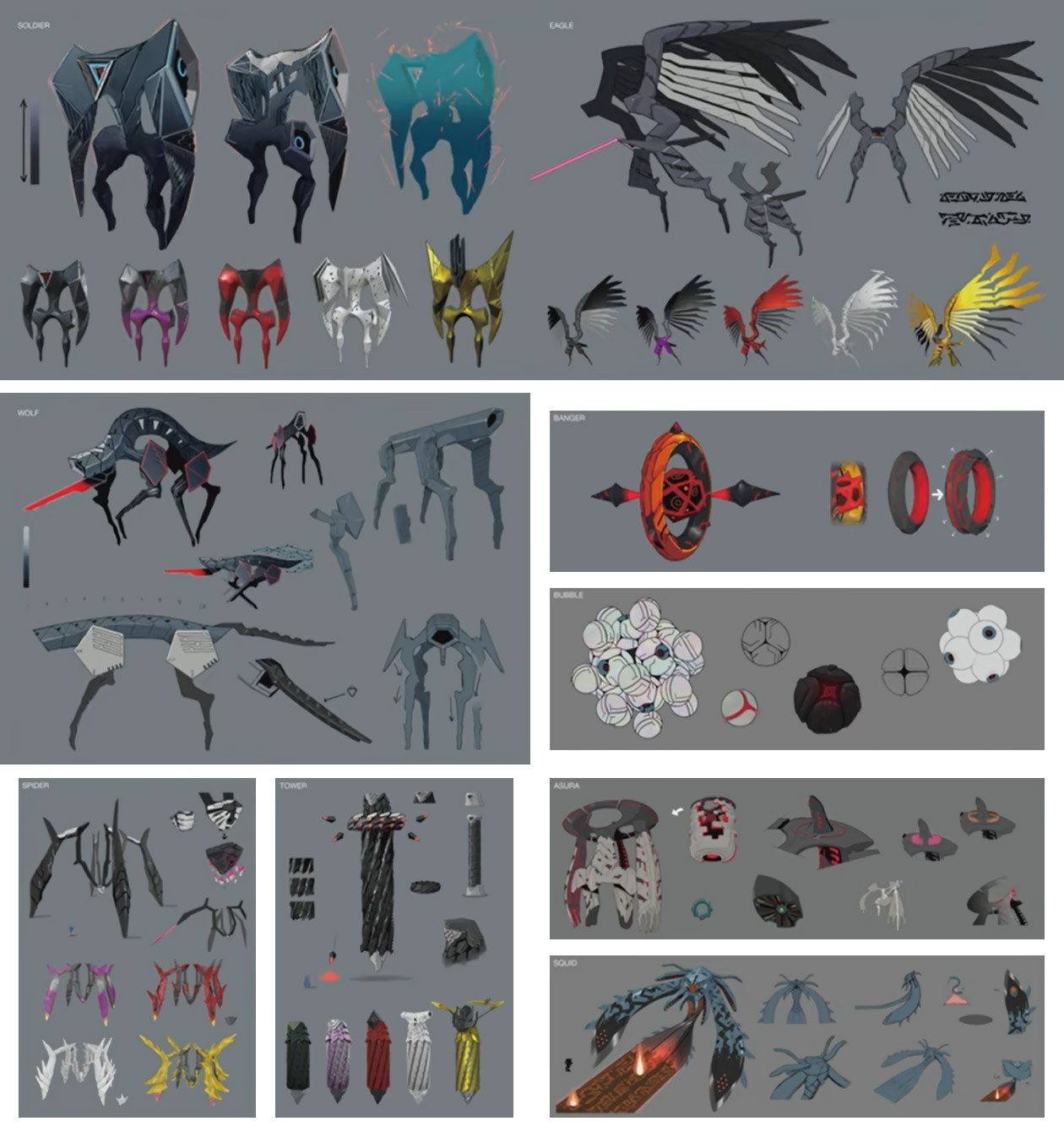 Enemies Concept Art from Sonic Frontiers