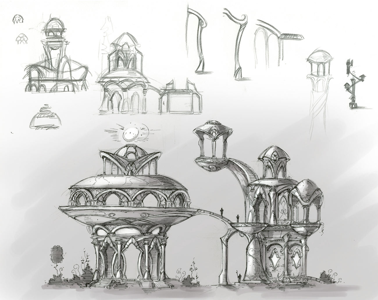 Blood Elf Building Art from World of Warcraft: The Burning Crusade