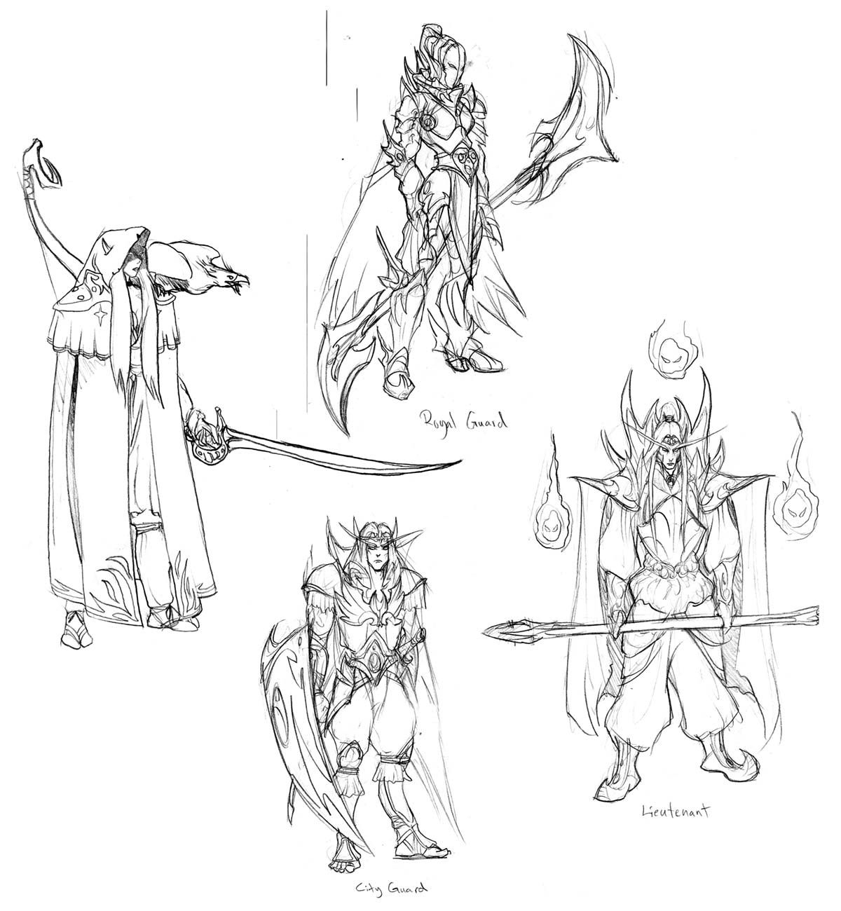 Blood Elf Sketches from World of Warcraft: The Burning Crusade