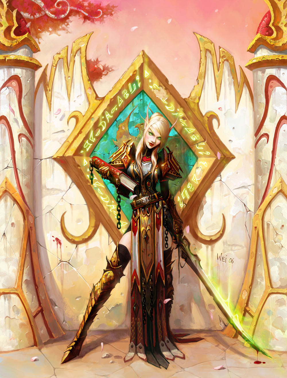 Female Blood Elf Knight Art from World of Warcraft: The Burning Crusade