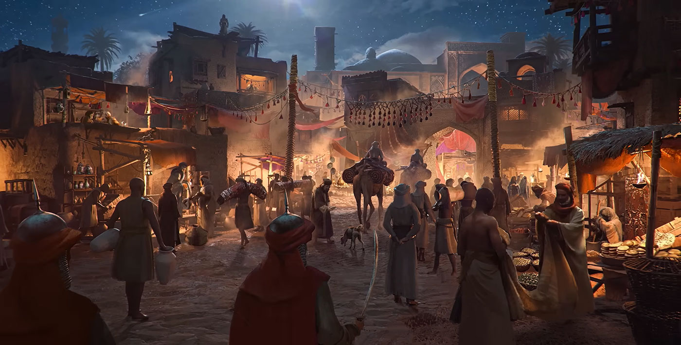 Baghdad Night Market Concept Art from Assassin's Creed Mirage