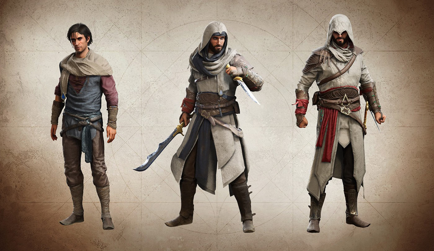 Basim Casual and Assassin Outfits Art from Assassin's Creed Mirage