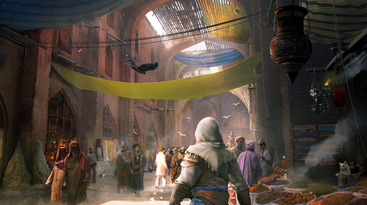 Bazaar Concept Art from Assassin's Creed Mirage