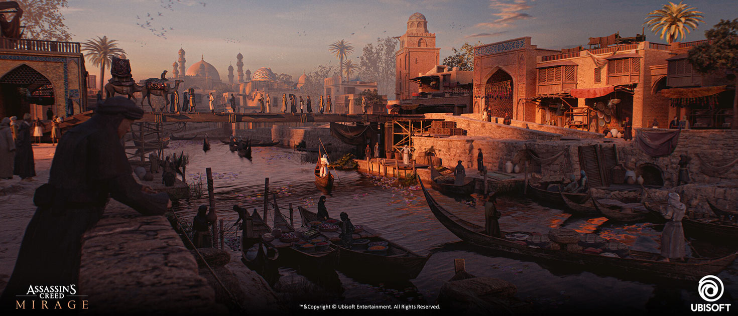 Canal Commercial Area Art from Assassin's Creed Mirage